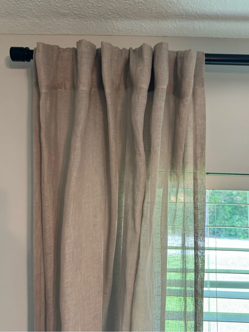 West Elm Linen Light Dusty Rose Curtains - Soft Neutral Drapes